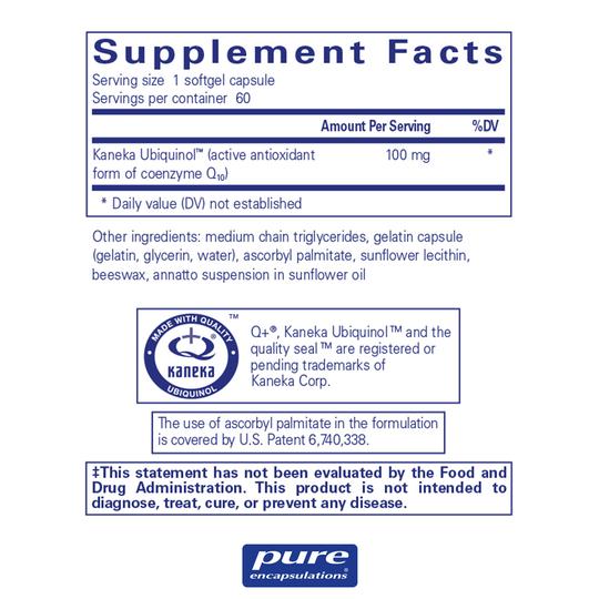 PURE Ubiquinol-QH 100mg 60's
