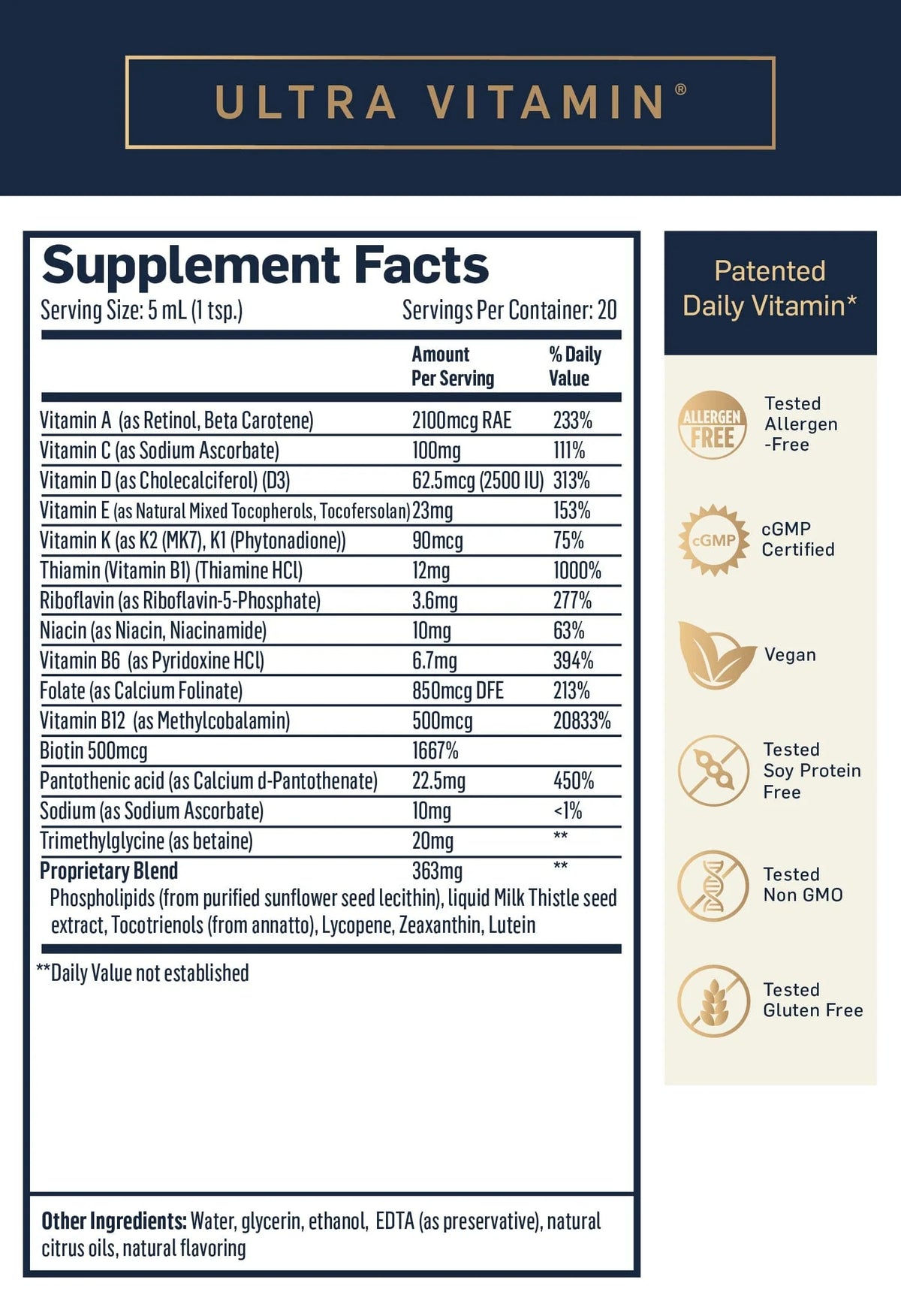 Quicksilver Scientific Ultra Vitamin® Bonasana Health