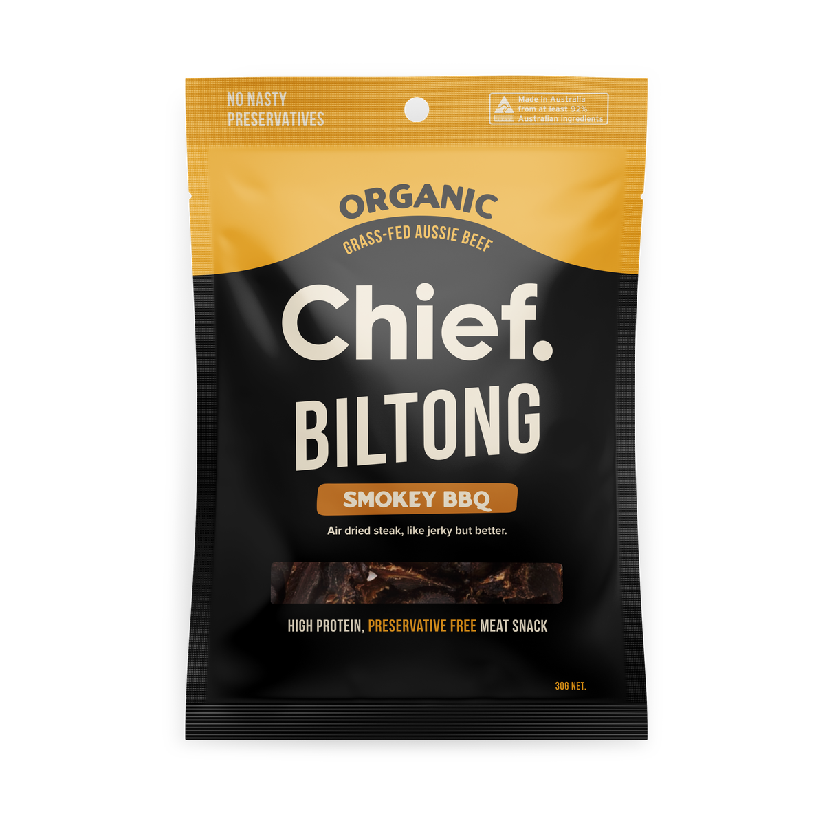 Chief. Smokey BBQ Biltong 30g Jireh Health