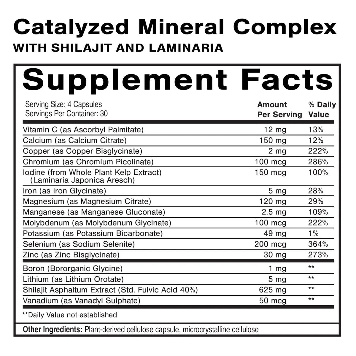 Quicksilver Scientific Dr. Shade's Catalyzed Mineral Complex 120caps Bonasana Health