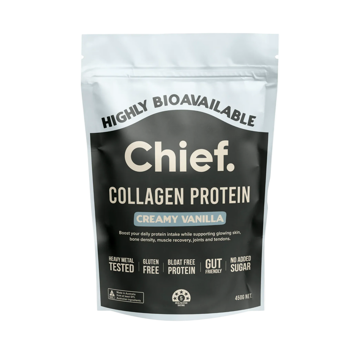 Chief. Nutrition Collagen Powder Vanilla 450g Jireh Health