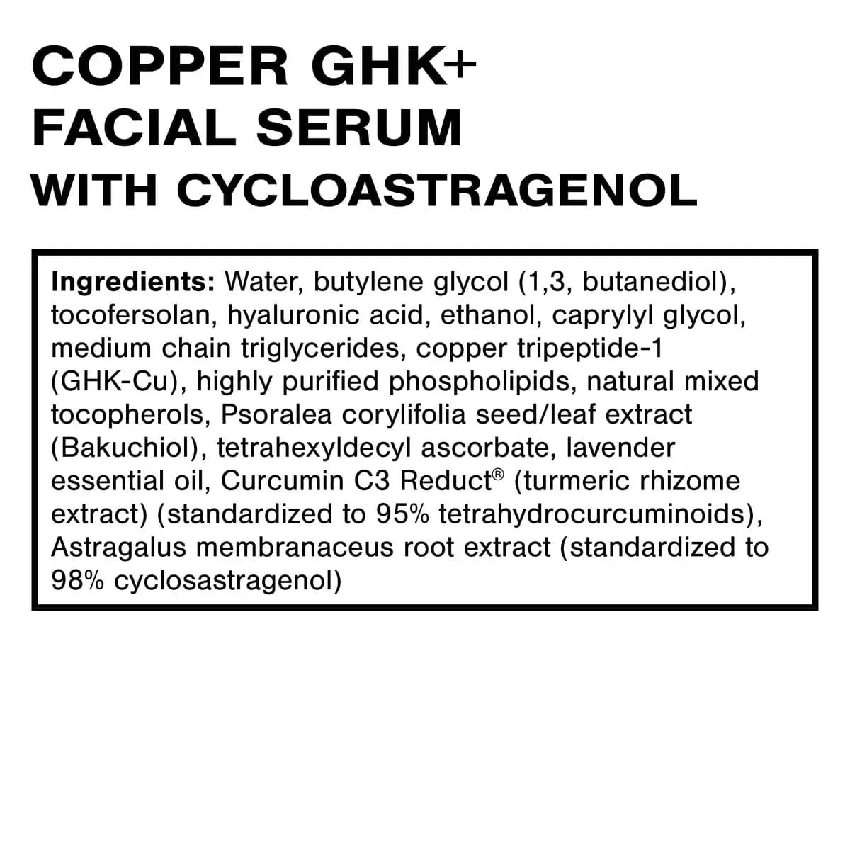Quicksilver Scientific Copper GHK+ Facial Serum with Cycloastragenol Bonasana Health