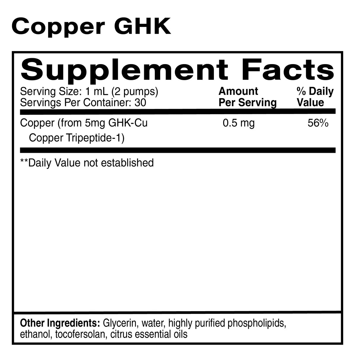 Quicksilver Scientific Copper GHK Bonasana Health