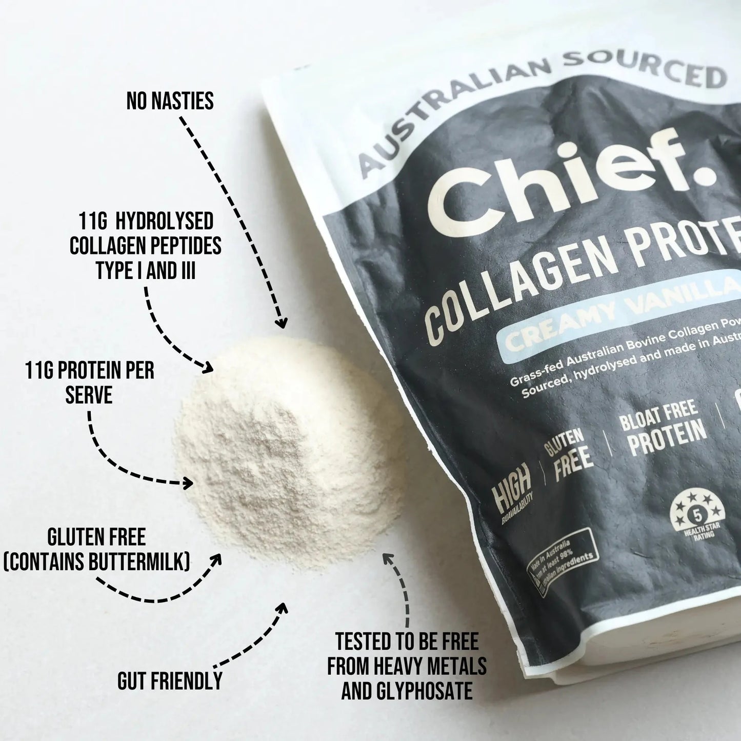 Chief. Nutrition Collagen Powder Vanilla 450g