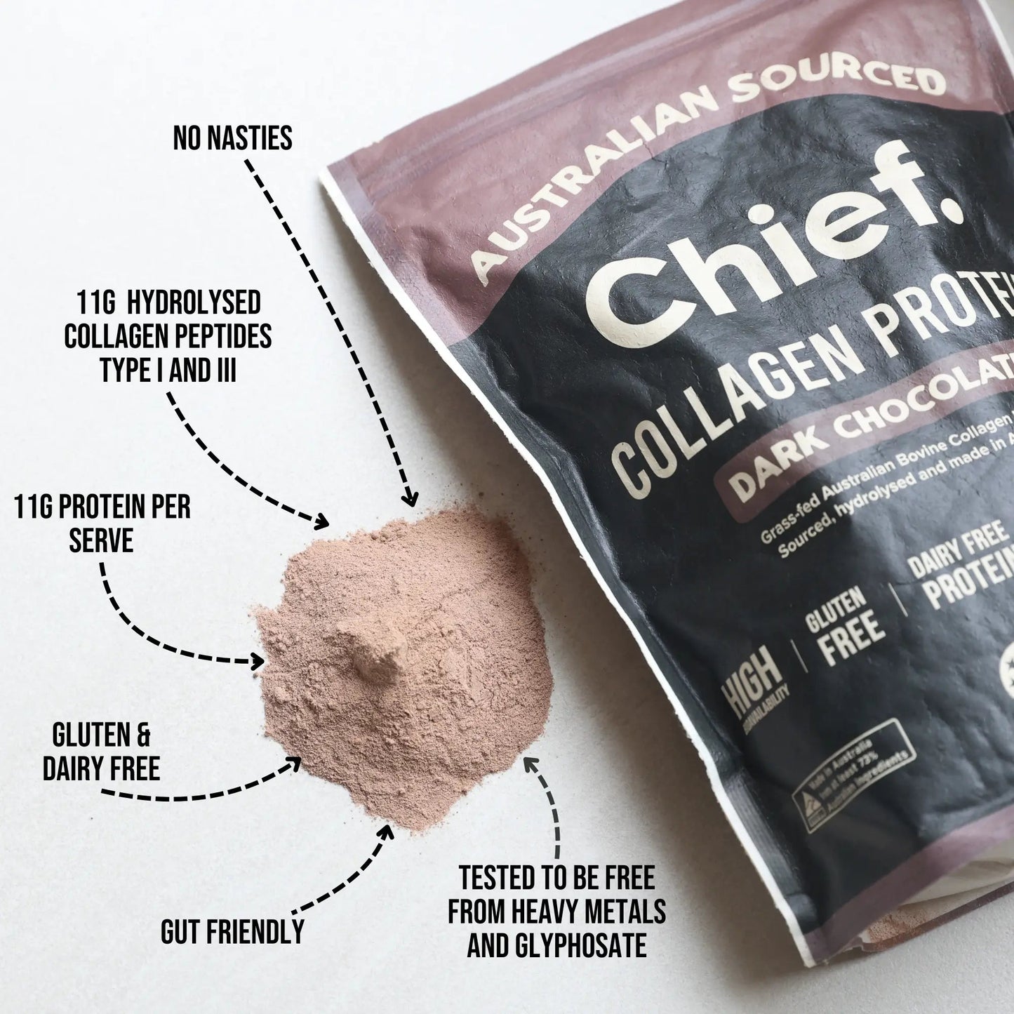 Chief. Nutrition Collagen Powder Chocolate 450g
