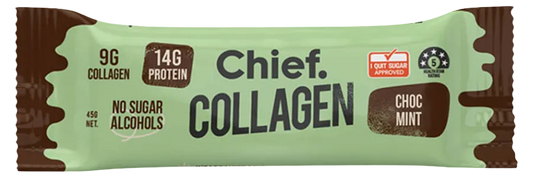 Chief. Collagen Bar Choc Mint 45g