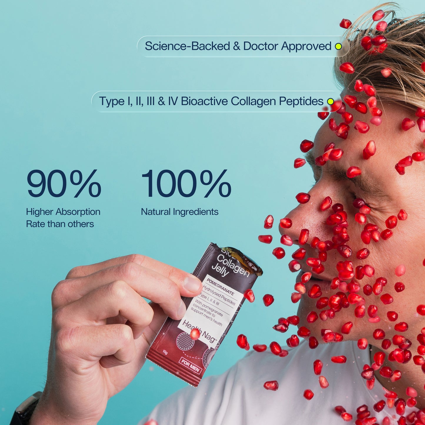Bioactive Collagen Jelly Sachets – Pomegranate